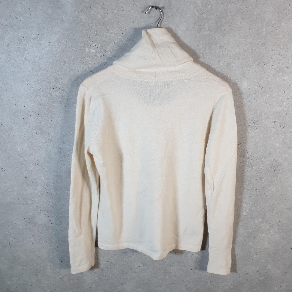 Vintage Ralph Lauren Polo Knit Sweater Womens Medium Cream Cotton Pullover