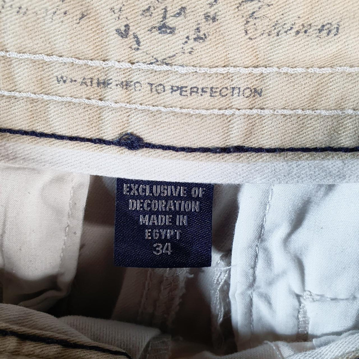 Vintage Dockers Chino Shorts Jorts Cargo Men’s W34 Beige Baggy Cotton A4418