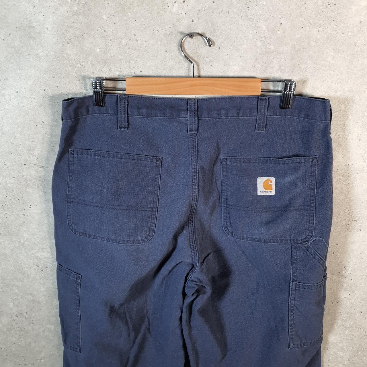 Vintage Carhartt Carpenter Trousers Mens W36 L30 Navy Blue Dungaree Fit Workwear USA