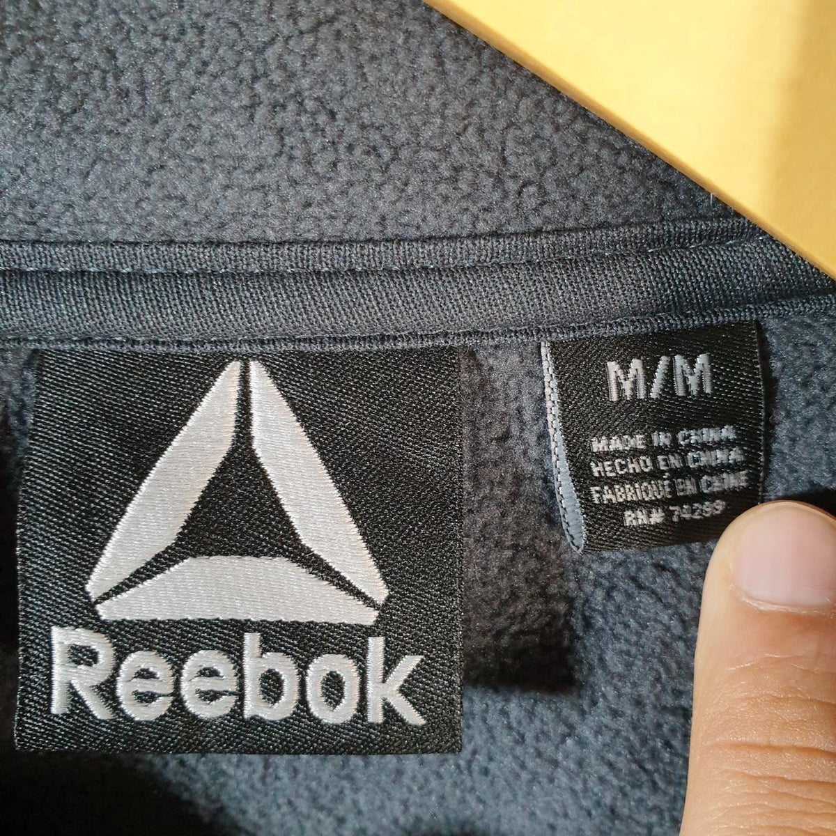 Reebok Full Zip Fleece Hoodie Mens Medium Grey Embroidered Logo