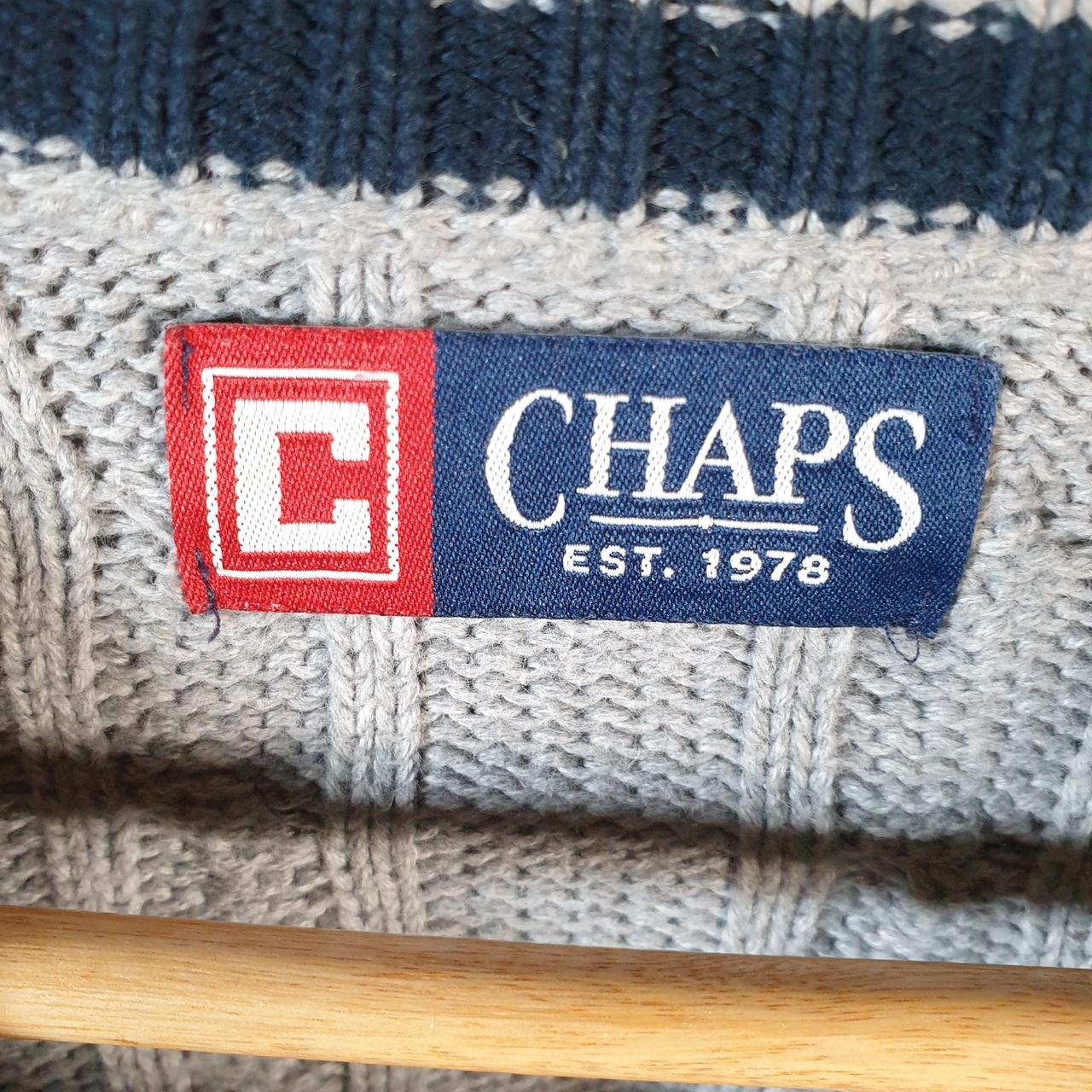 Vintage Chaps Ralph Lauren Cable Knit Sweater Men’s Large Grey Y2K Pullover Casual