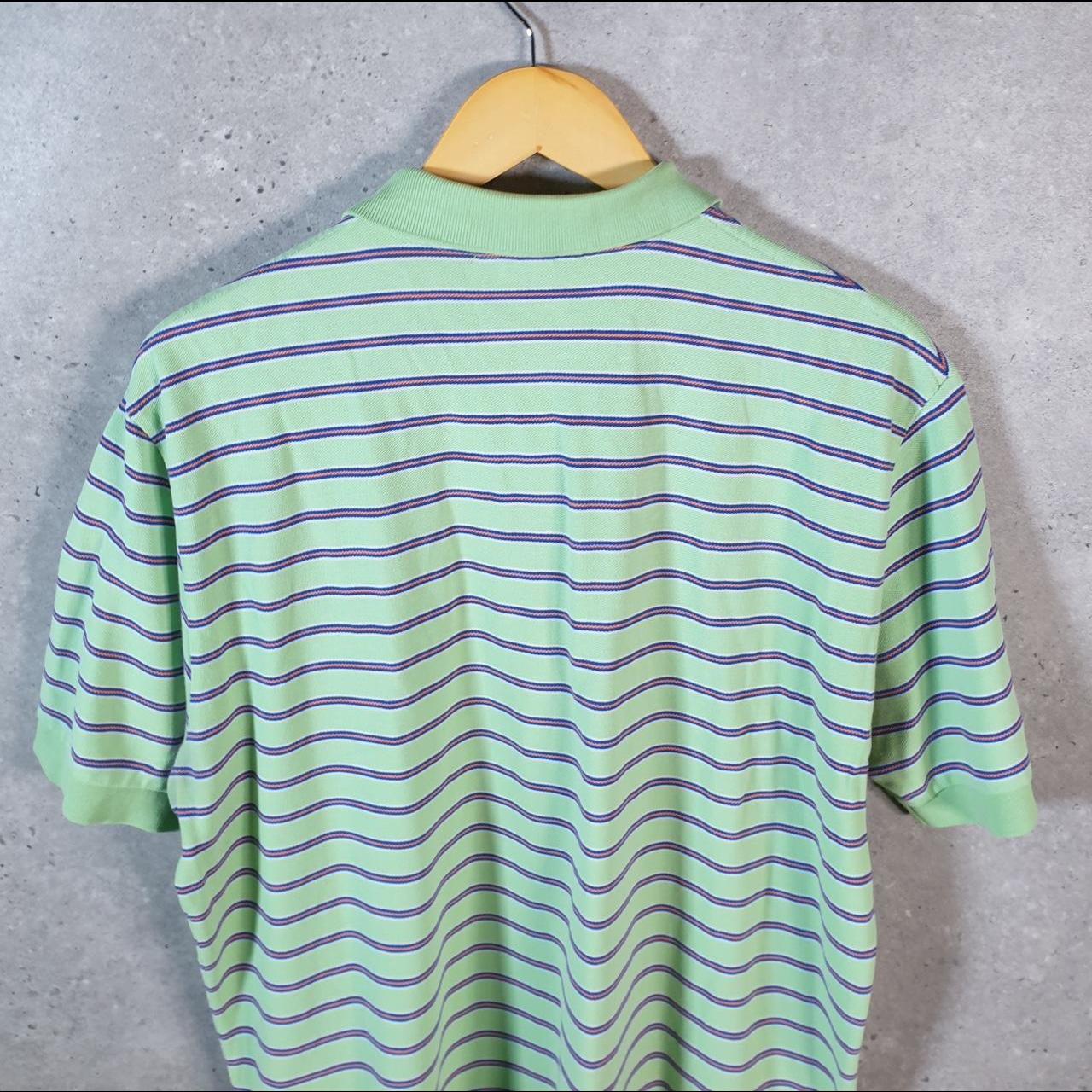 Vintage Ralph Lauren Polo Shirt Men’s large Green Striped Cotton Pony C9611