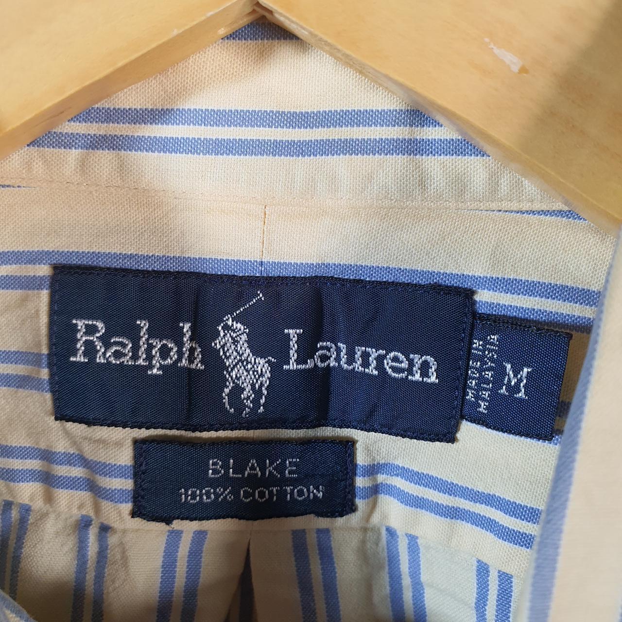 Vintage Ralph Lauren Button Down Shirt Men’s Medium Yellow Blake Cotton Pony Casual Big Fish Vintage