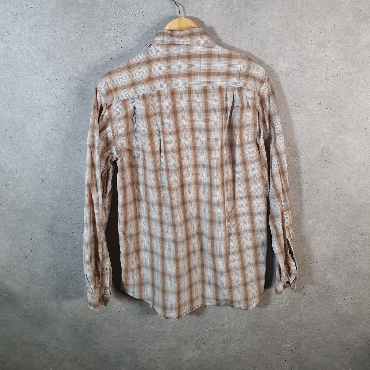 Vintage Carhartt Shirt Button Down Mens Medium Brown Checkered Chore Utility Relaxed - Big Fish Vintage
