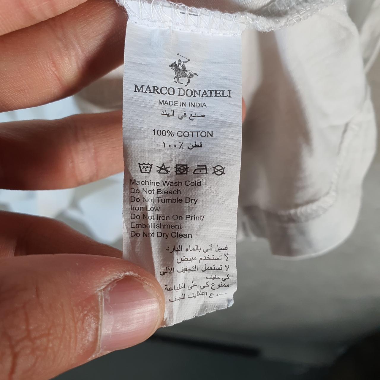 Vintage Marco Donateli Embroidered Logo T Shirt Mens Medium White Athletic Casual