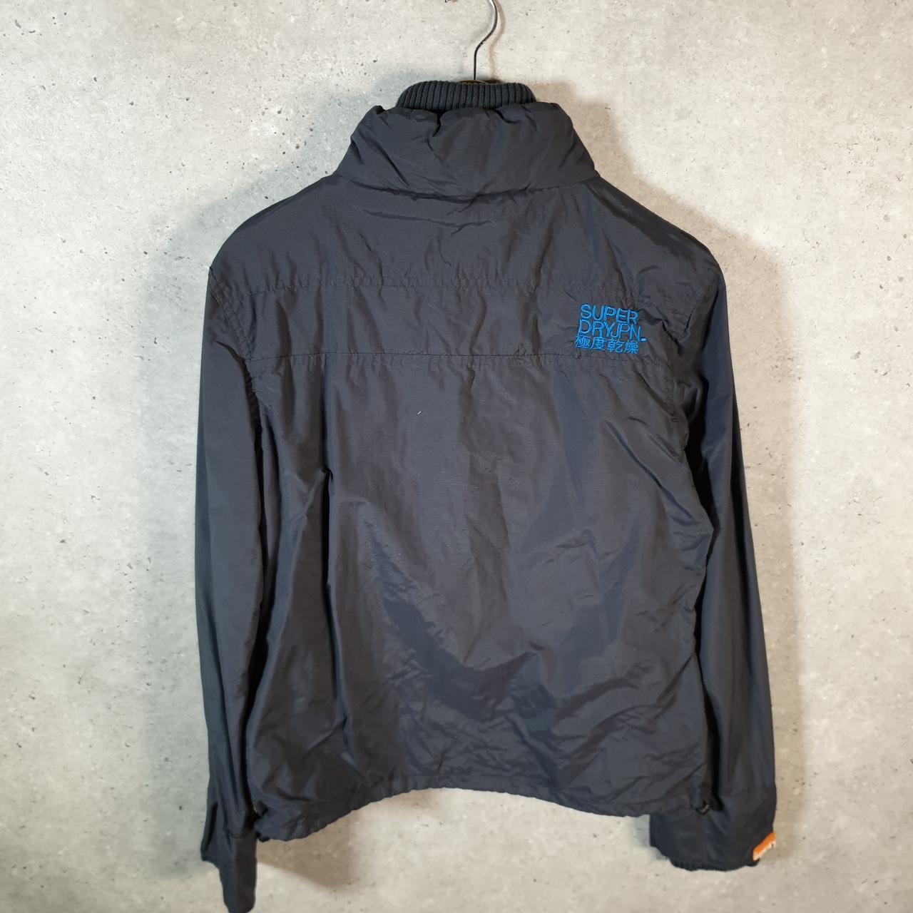 Superdry Windcheater Fleece Lined Jacket Womens XL Black Zips Pockets Utility