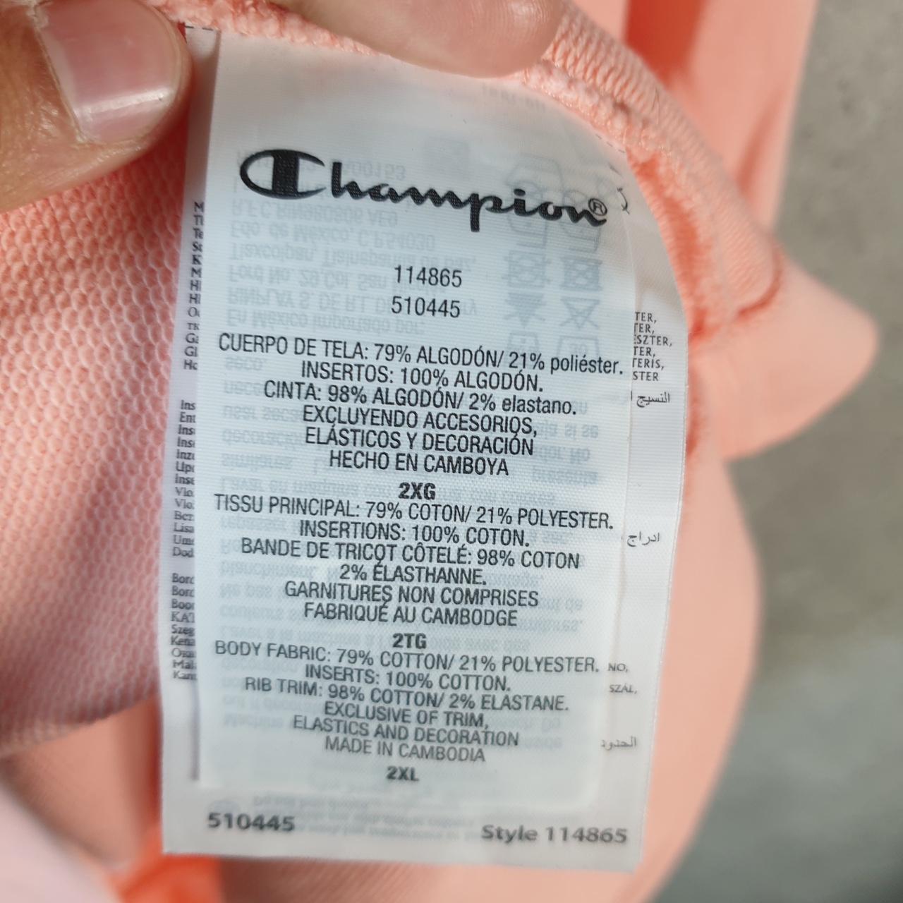 Vintage Champion Sweatshirt Womens 2XL Pink USA Pullover Spellout Logo
