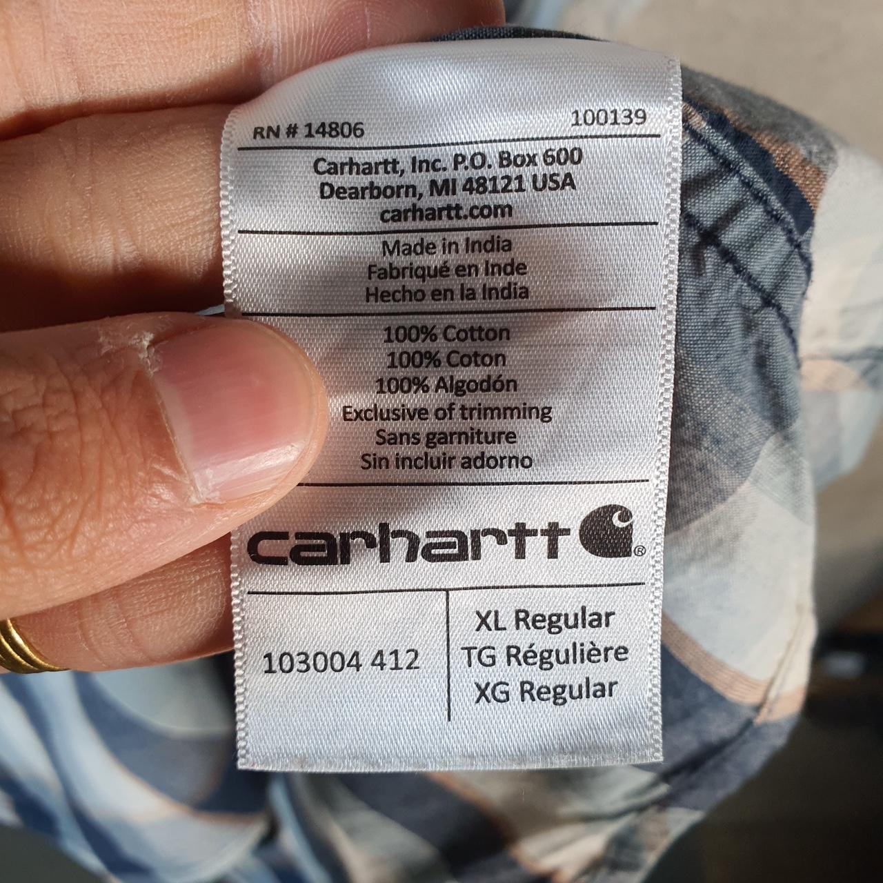Vintage Carhartt Shirt Button Down Mens XL Blue Short Sleeve Utility Relaxed Fit