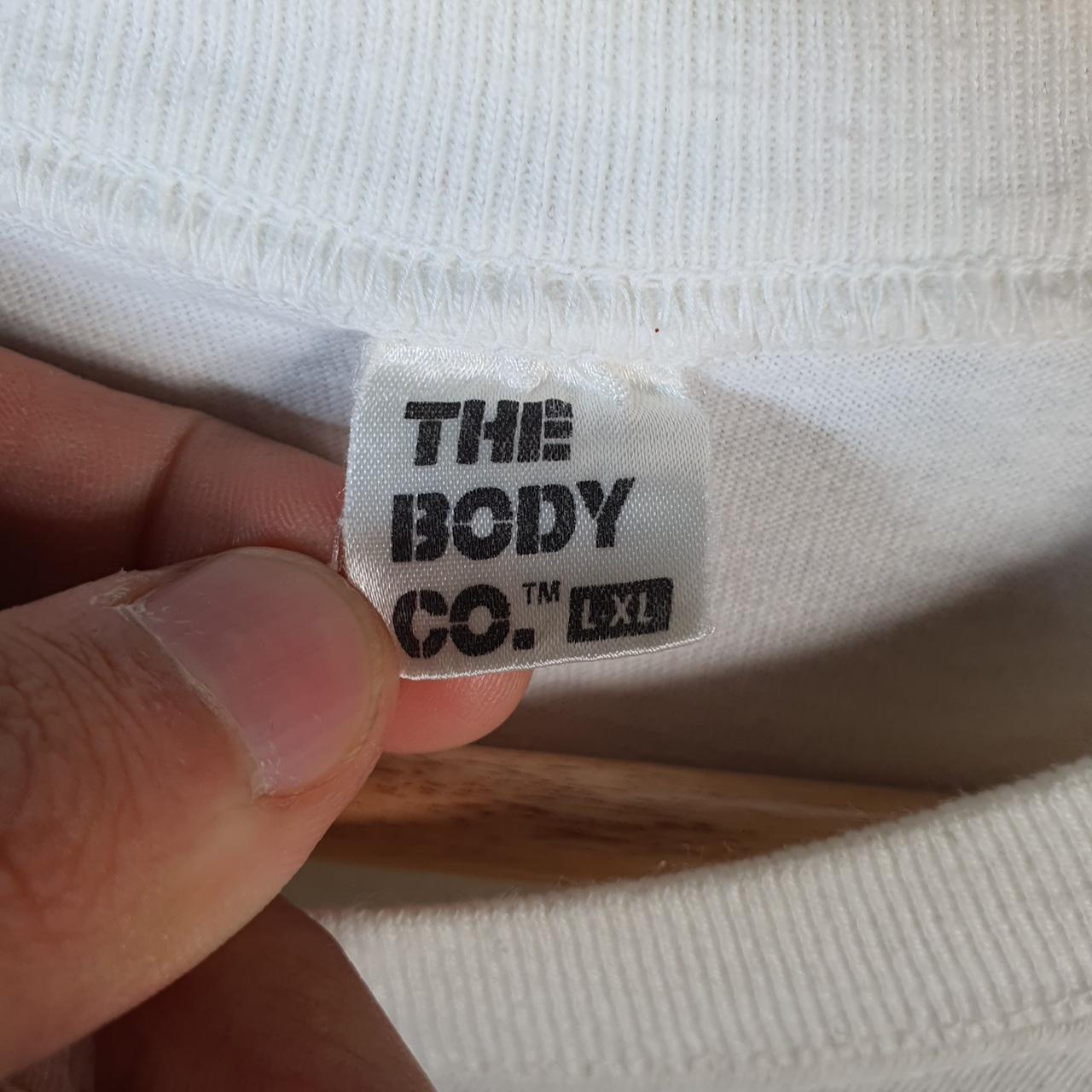 Vintage The Body Co Graphic Spellout 90s USA Single Stitch T Shirt Men’s Small White