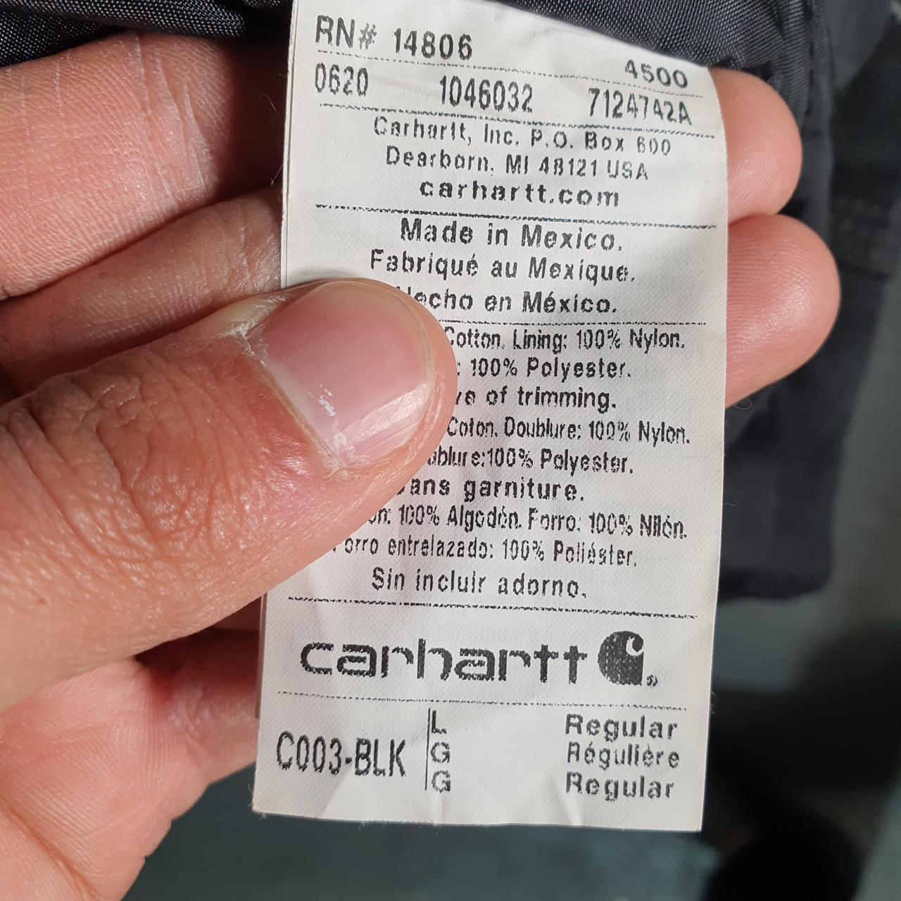 Vintage Carhartt Insulated Quilted Lined Duck Canvas Jacket Men’s Large Black Canvas USA G2116