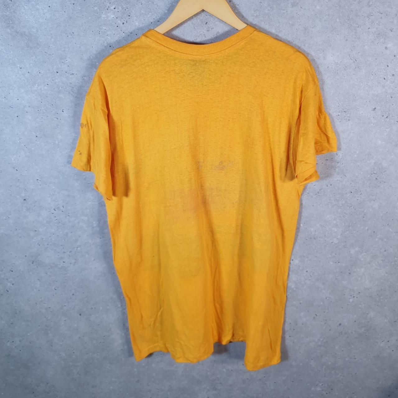 Vintage Diamond Dust Palm Tree Sunset USA Single Stitch T Shirt Men’s Large Orange