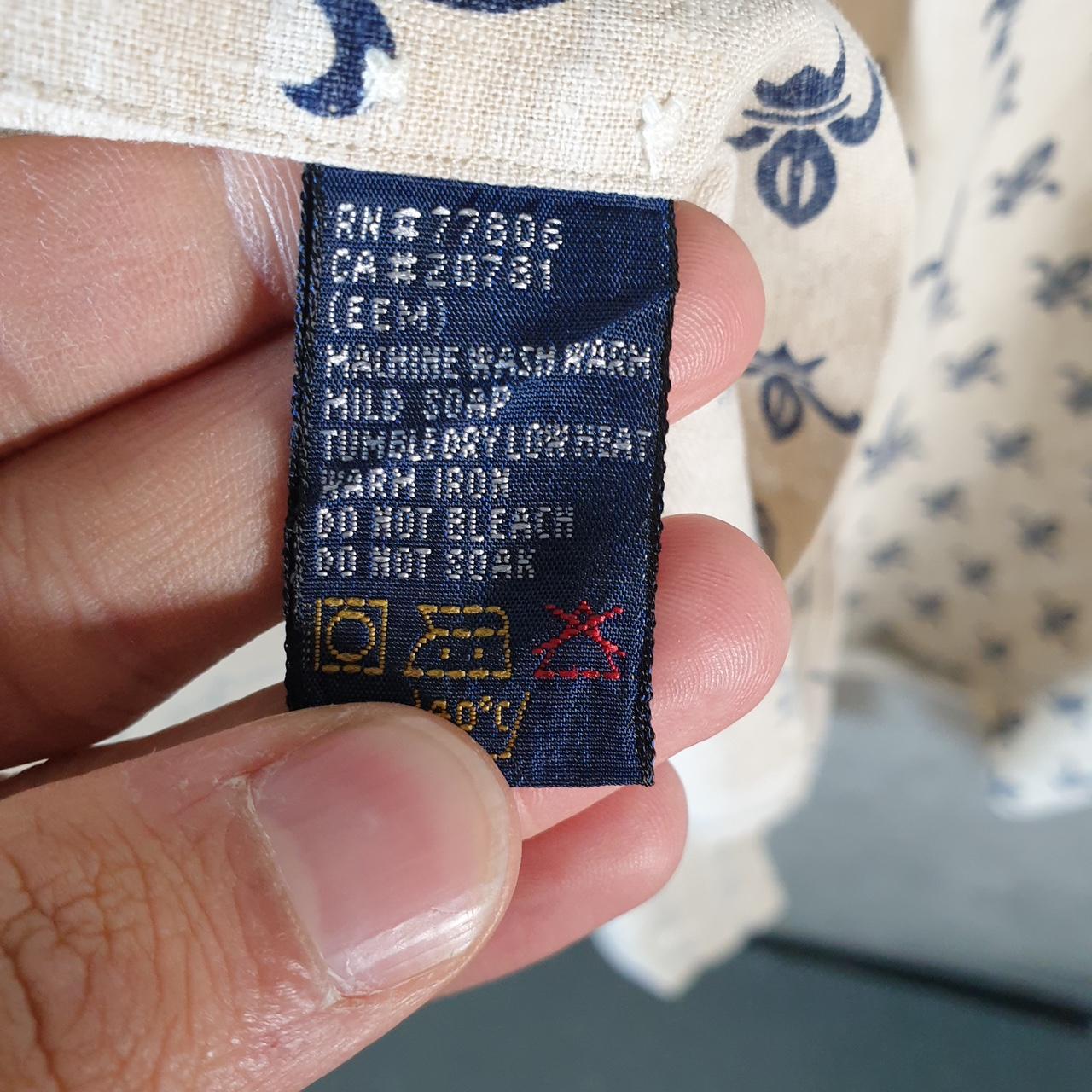 Vintage Tommy Hilfiger All over Print AOP Shirt Men’s Large Brown Cotton Custom Fit