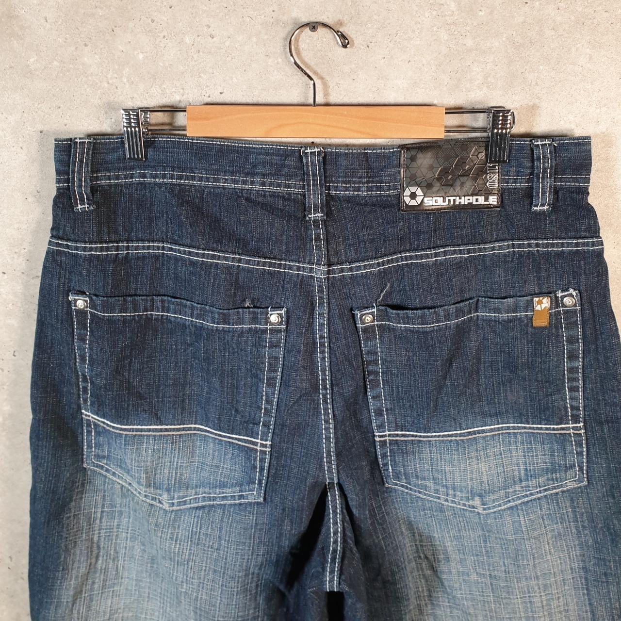 Vintage Southpole Baggy Y2K Hip Hop Jeans Shorts Jorts Mens W38 Blue Denim USA Big Fish Vintage