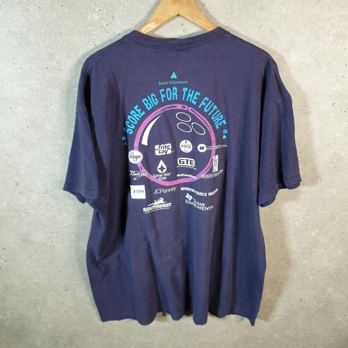 Vintage Delta Junior Achievement Education 90s USA Single Stitch T Shirt Men’s 2XL Blue