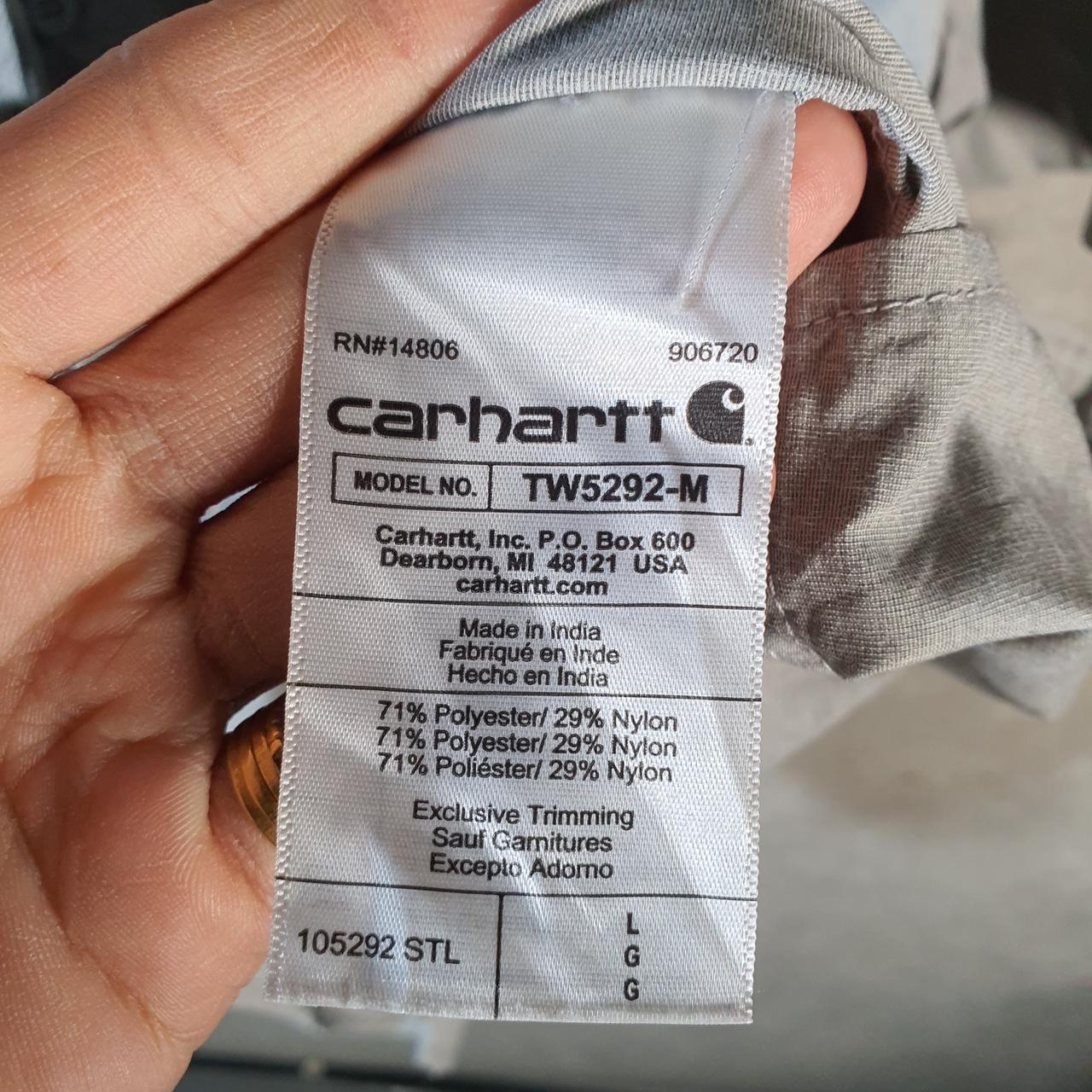 Vintage Carhartt Shirt Button Down Mens Large Grey Short Sleeve Utility Relaxed Fit