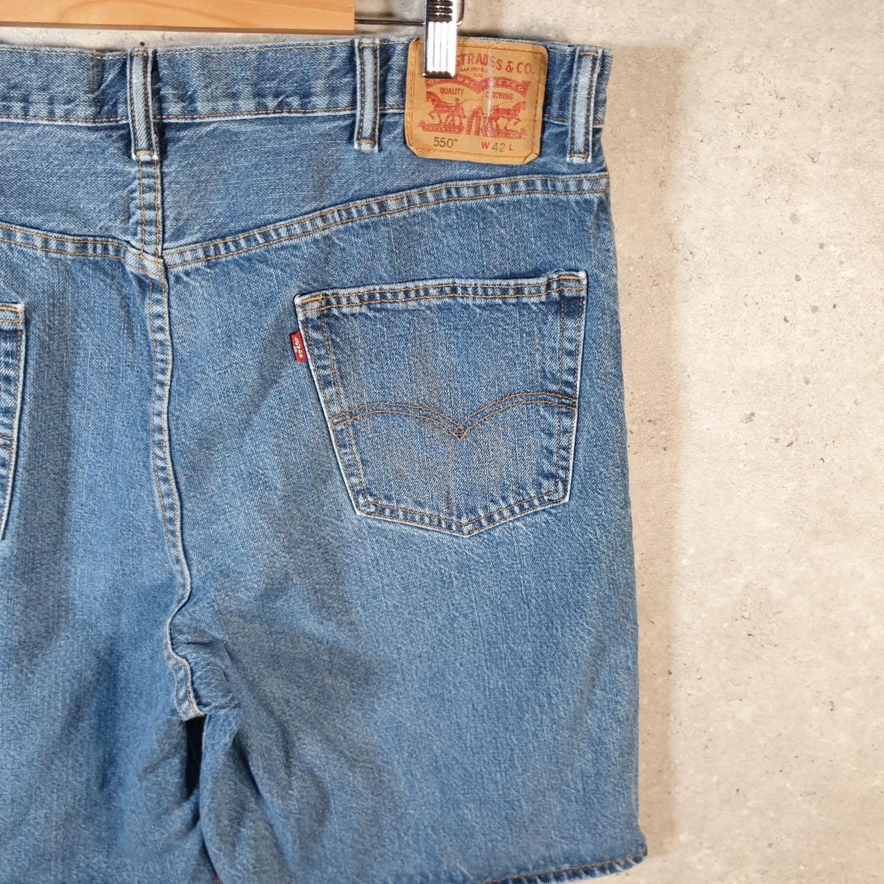 Vintage Levi’s 550 Baggy Shorts Jorts Cargo Mens W42 Blue Relaxed Denim