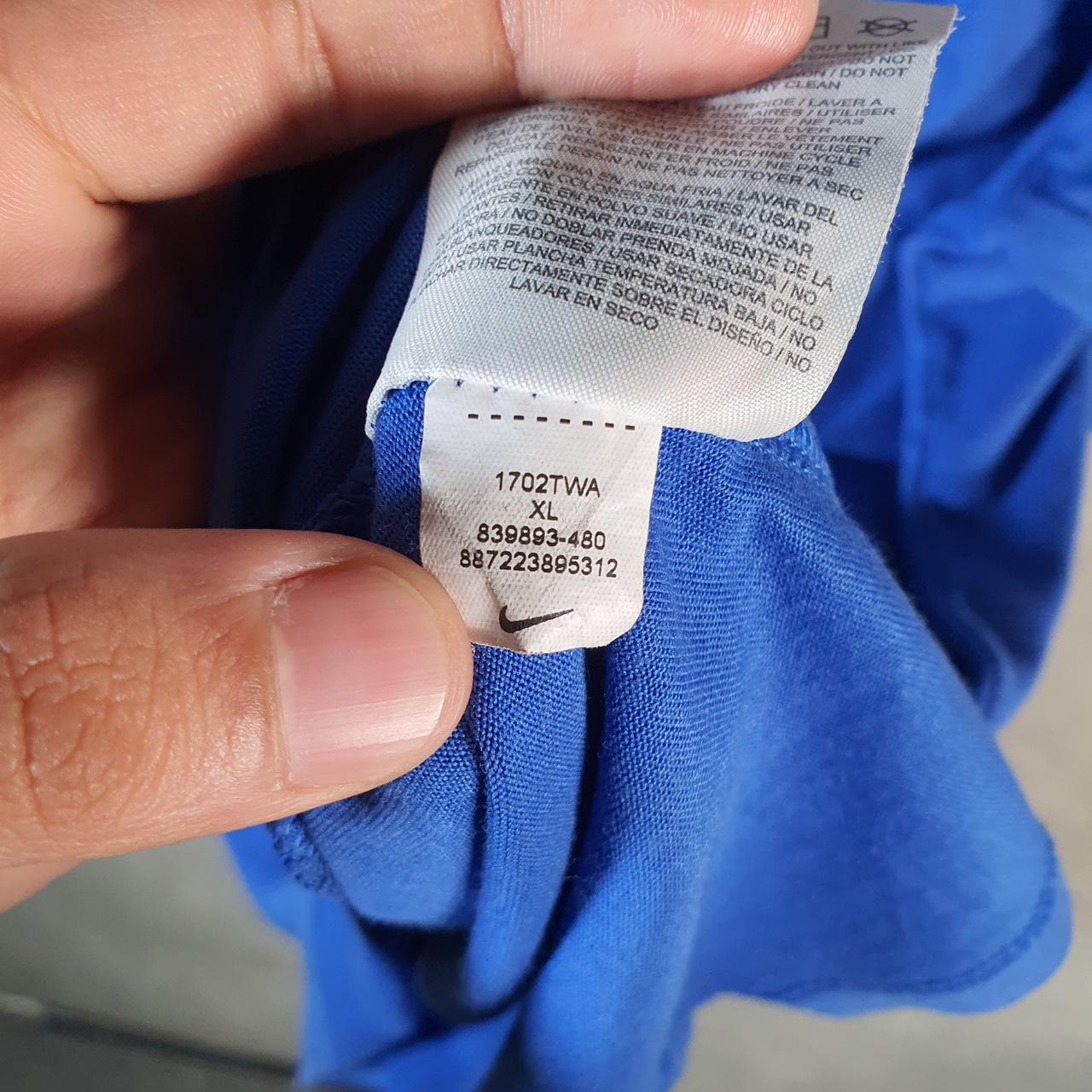 Vintage Nike Dri Fit Spellout T Shirt Men’s XL Blue Logo Swoosh Athletic