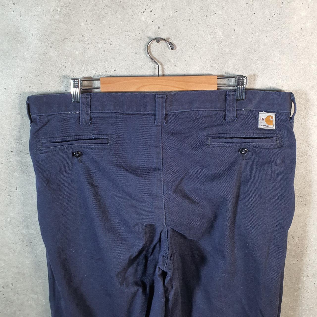Vintage Carhartt FR Carpenter Trousers Mens W40 L30 Navy Blue Dungaree Fit Workwear USA