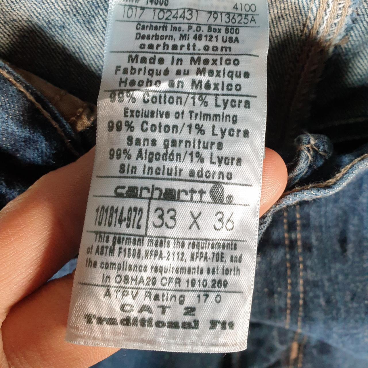 Vintage Carhartt Workwear Carpenter Jeans Mens W33 L36 Blue Denim Relaxed Fit USA