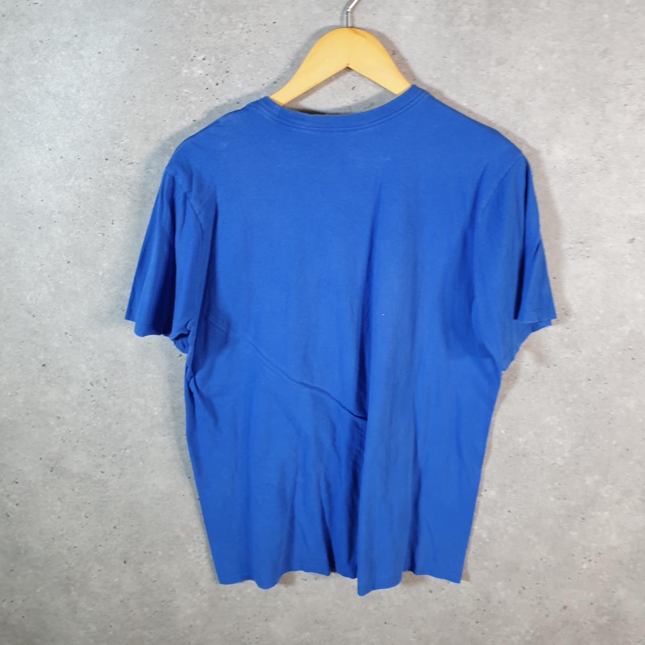 Vintage Nike Club Spellout T Shirt Men’s Large Blue Logo Swoosh Athletic