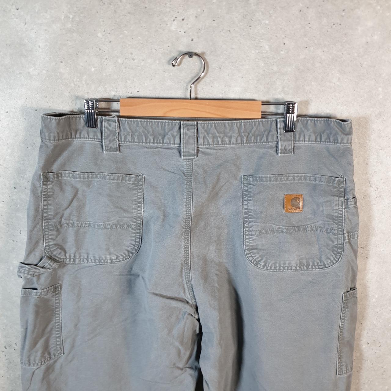 Vintage Carhartt Carpenter Trousers Mens W40 L26 Grey Dungaree Fit Workwear