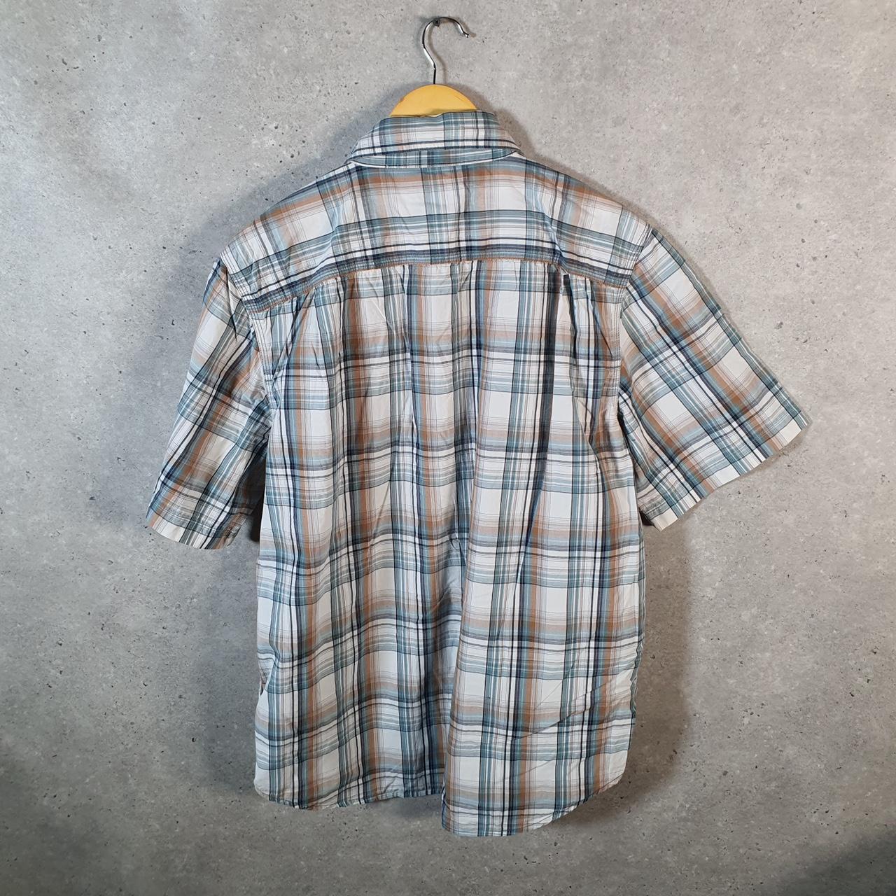 Vintage Carhartt Shirt Button Down Mens Large Blue Short Sleeve Chore Utility Relaxed