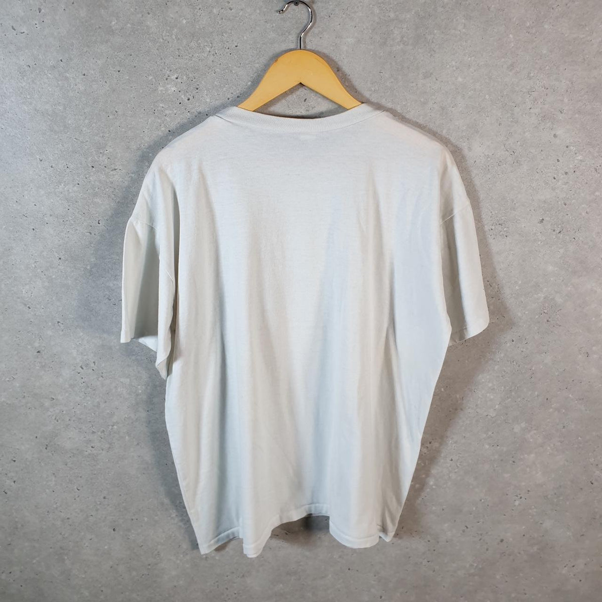Vintage Baby In Construction Graphic USA 90s Single Stitch T Shirt Men’s Medium White C8914