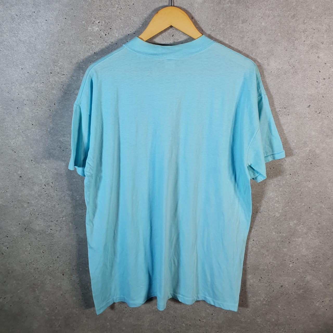 Vintage Velva Sheen Glen Spey Bear Graphic USA Single Stitch T Shirt Men’s Large Blue