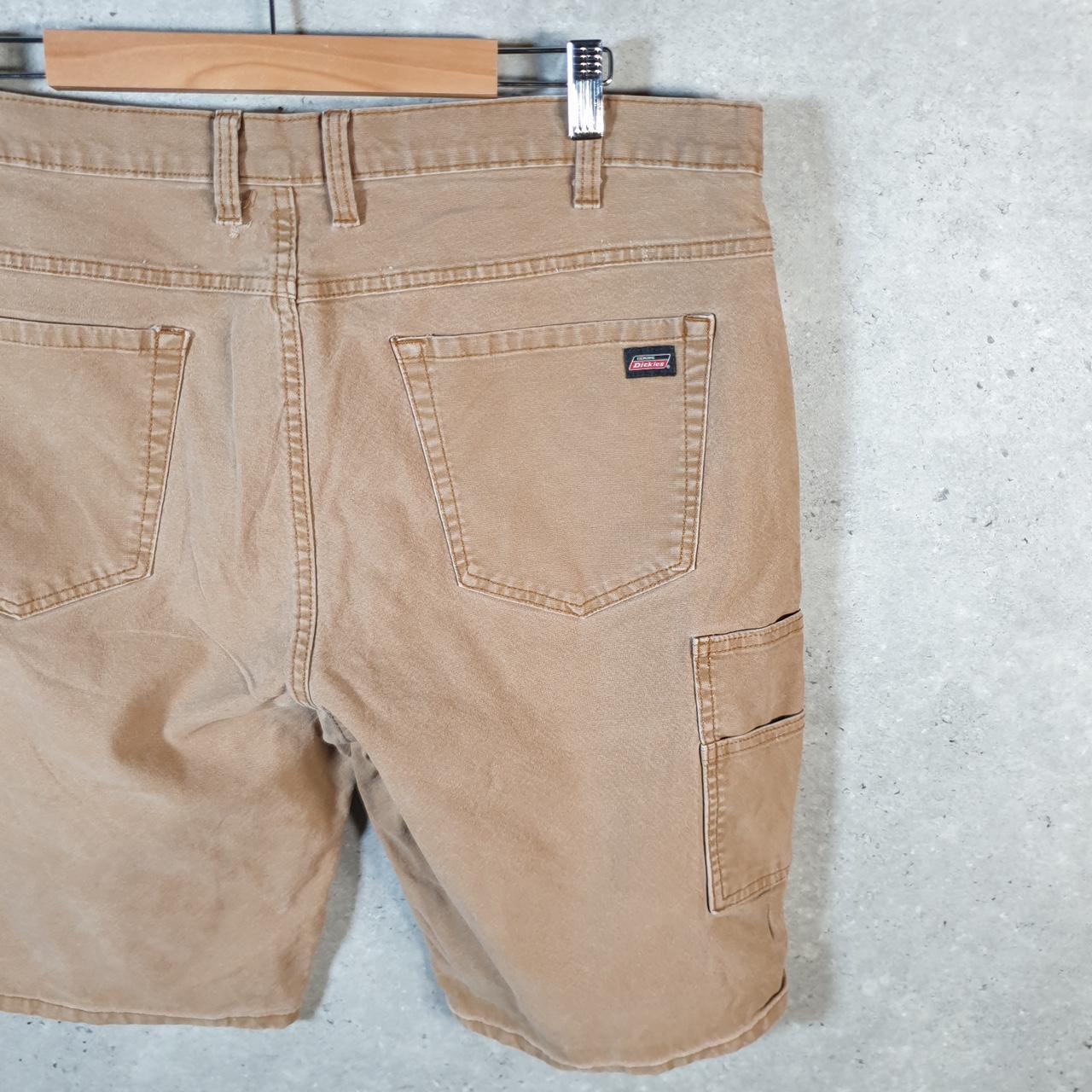 Vintage Dickies Carpenter Baggy Chino Shorts Jorts Cargo Mens W38 Brown Relaxed Fit