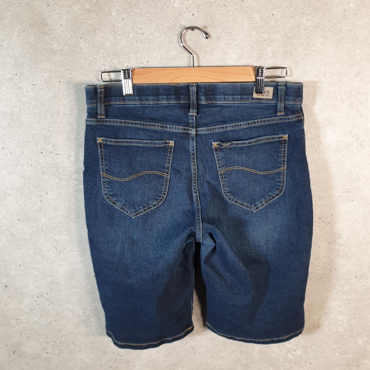 Vintage Lee Baggy Shorts Jorts Cargo Womens W32 Blue Relaxed Denim