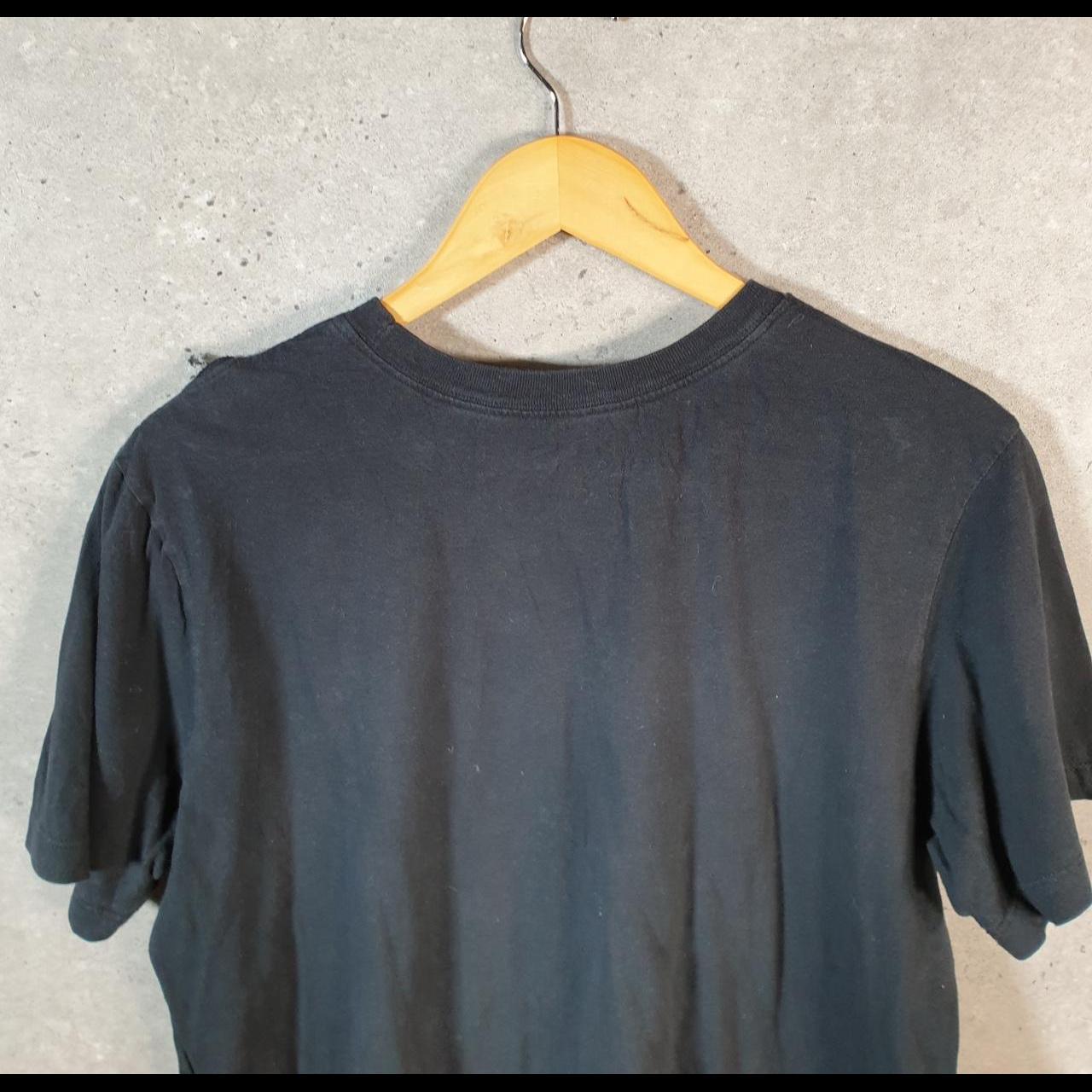 Vintage Nike Club T Shirt Men’s Medium Black Printed Swoosh Logo Athletic C7919