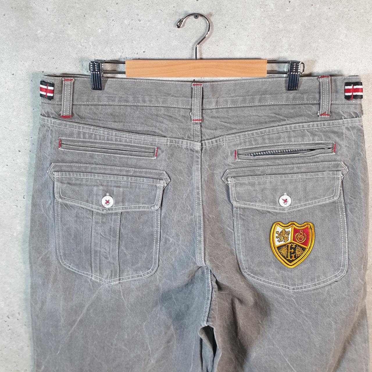 Vintage Eight 732 Baggy Y2K Hip Hop Jeans Shorts Jorts Mens W40 Grey Denim USA Big Fish Vintage