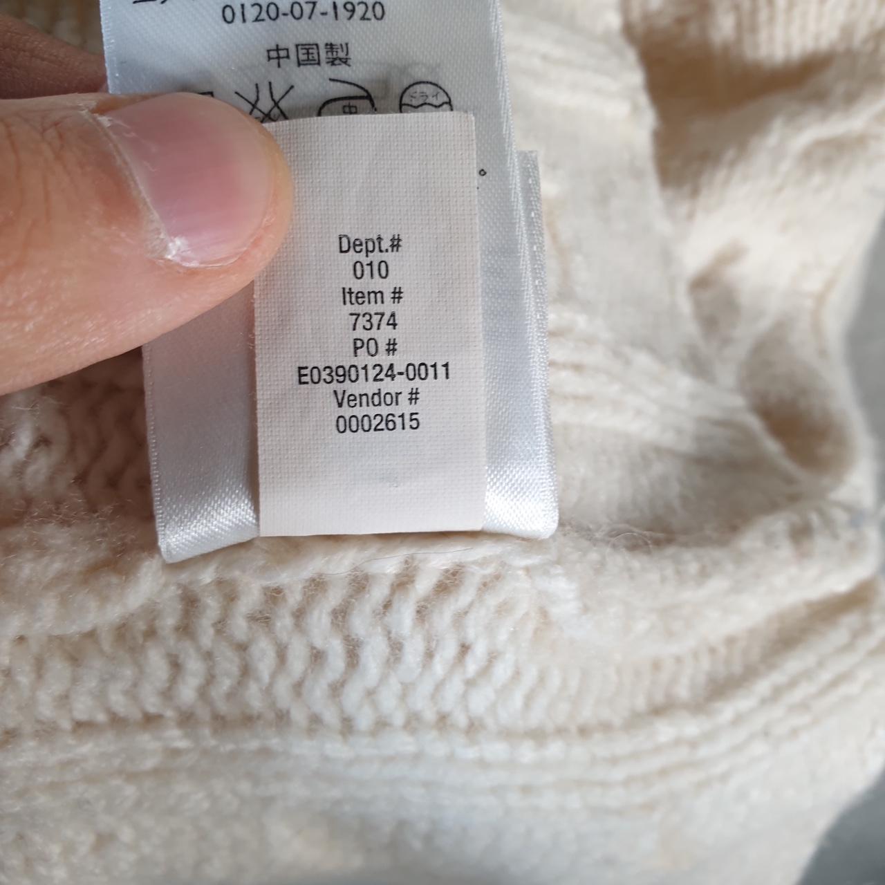 Vintage Eddie Bauer Cable Knit Sweater Womens Large Cream Y2K Pullover Button