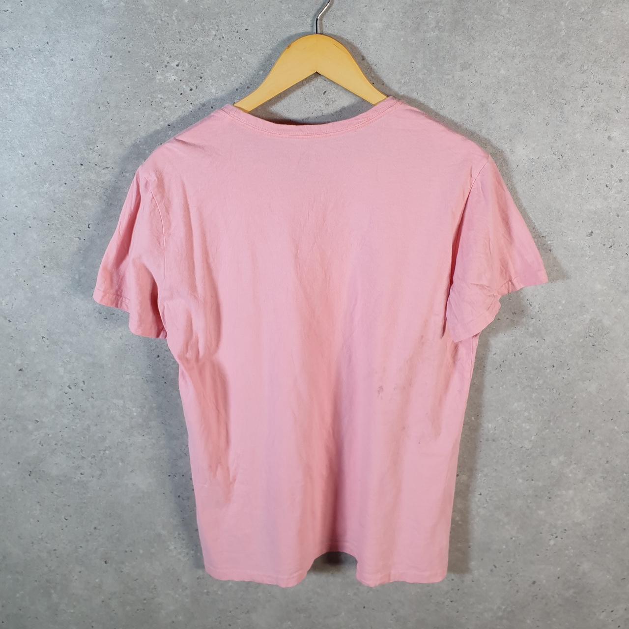 Vintage Adidas Spellout T Shirt Womens XL Pink Three Stripes Logo Athletic