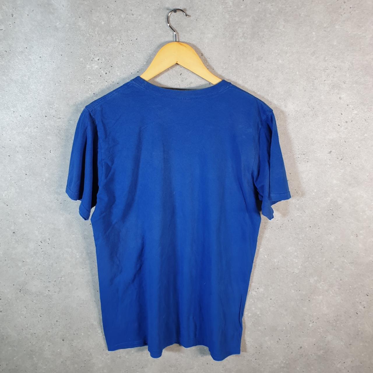 Vintage Adidas Go Tee T Shirt Shirt Men’s Medium Blue Three Stripes Logo Athletic C9927