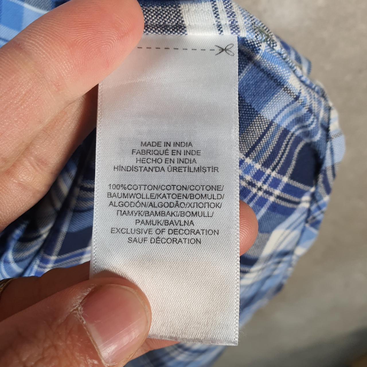 Vintage Ralph Lauren Button Down Shirt Men’s Small Blue Checkered Classic Fit Cotton Pony Big Fish Vintage