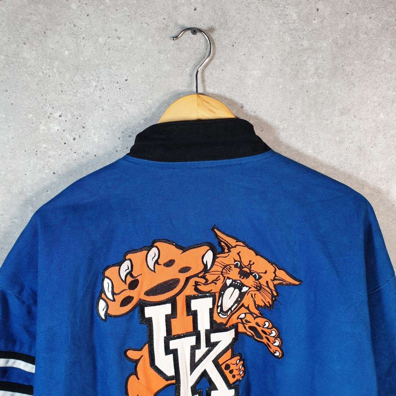Vintage Leather Gallery Kentucky Wildcats 90s Bomber Jacket Men’s XL Blue Pro Sport Biker USA Big Fish Vintage