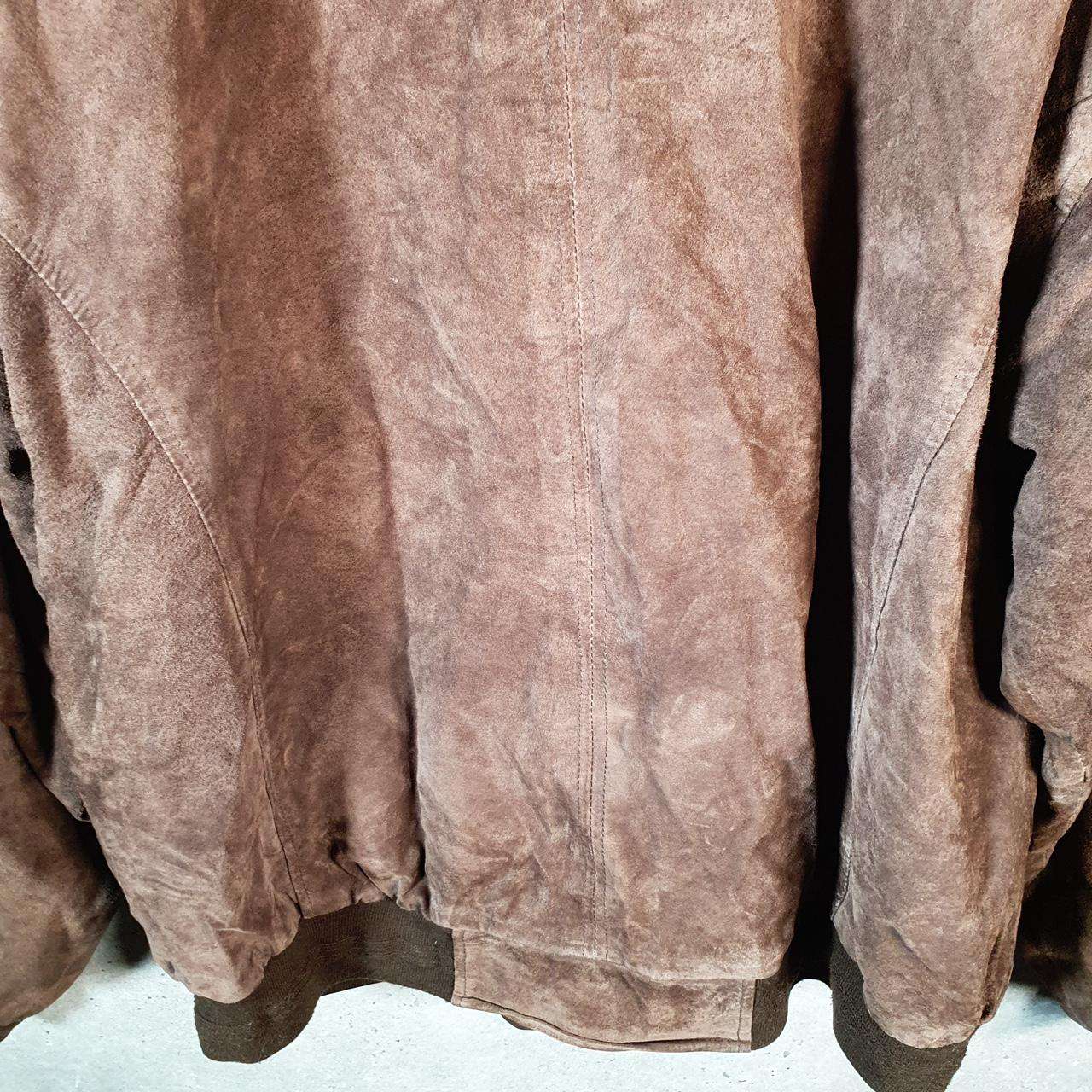 Vintage Croft & Barrow Seude Leather Bomber Jacket Mens XL Brown Hunting Utility USA Coat Big Fish Vintage