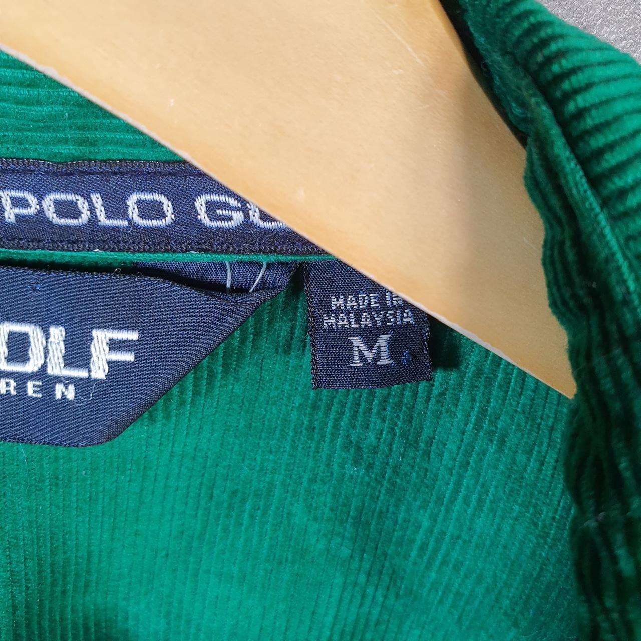 Vintage Ralph Lauren Polo Corduroy Harrington Bomber Jacket Men’s Medium Green Pony Full Zip Big Fish Vintage