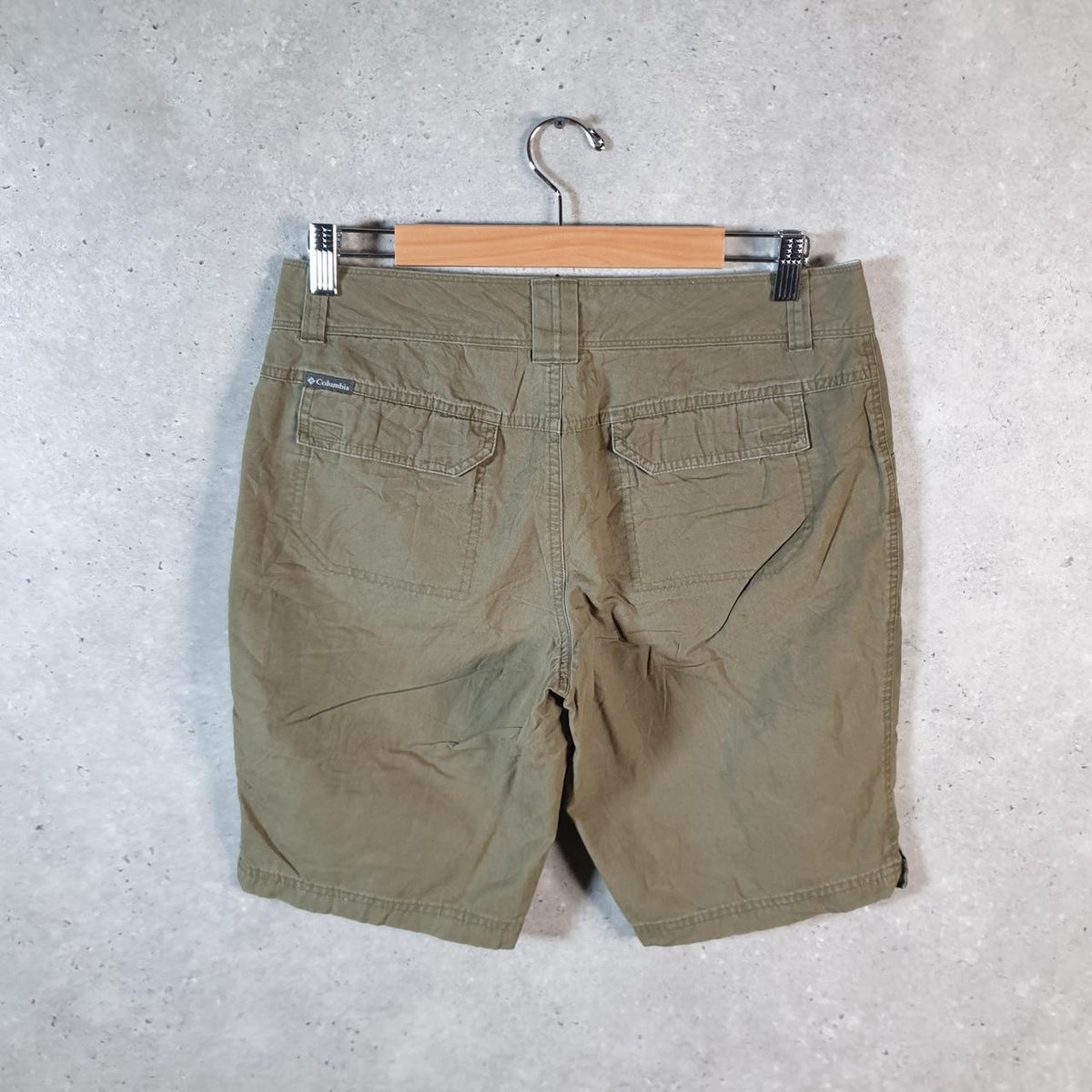 Vintage Columbia Cargo Shorts Womens UK10 Khaki Green Athletic Hiking