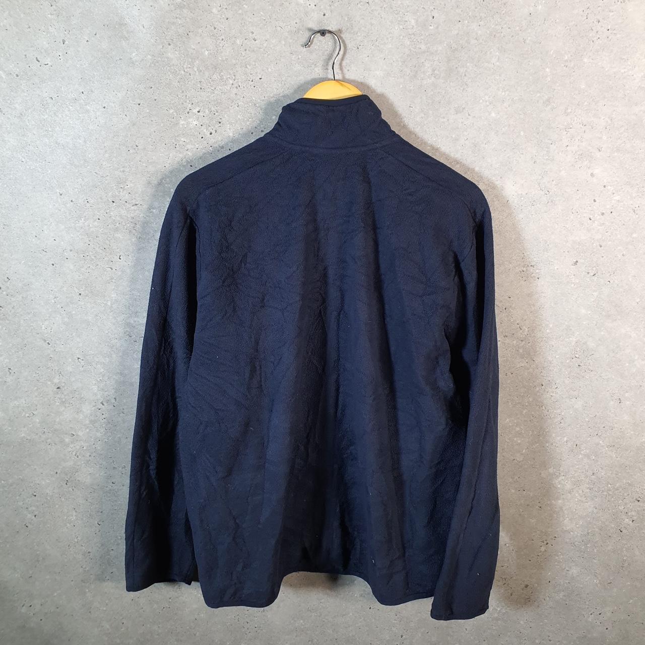 Vintage Adidas Full Zip Fleece Sweatshirt Mens Medium Navy Blue Spellout Logo Winter