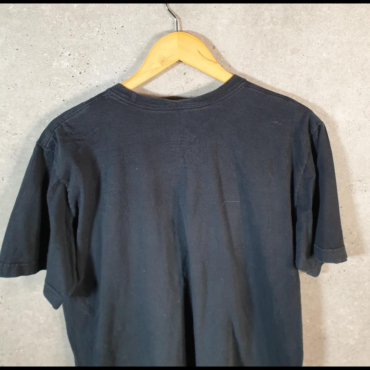 Vintage Nike T Shirt Men’s Large Black Printed Single Swoosh Logo Athletic C8260