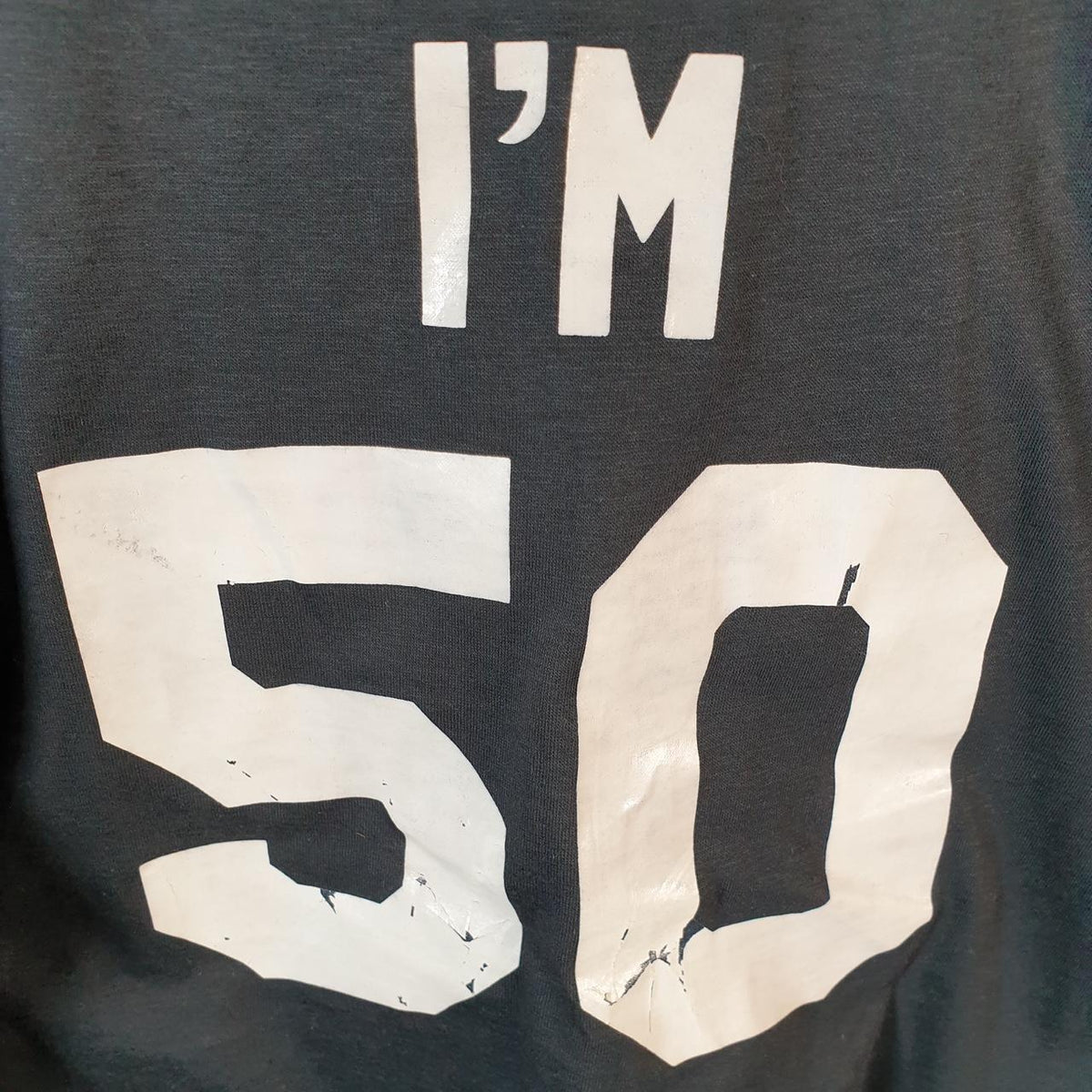 Vintage Hanes I’m Vern I’m 50 90s USA Single Stitch T Shirt Men’s XL Black C8063