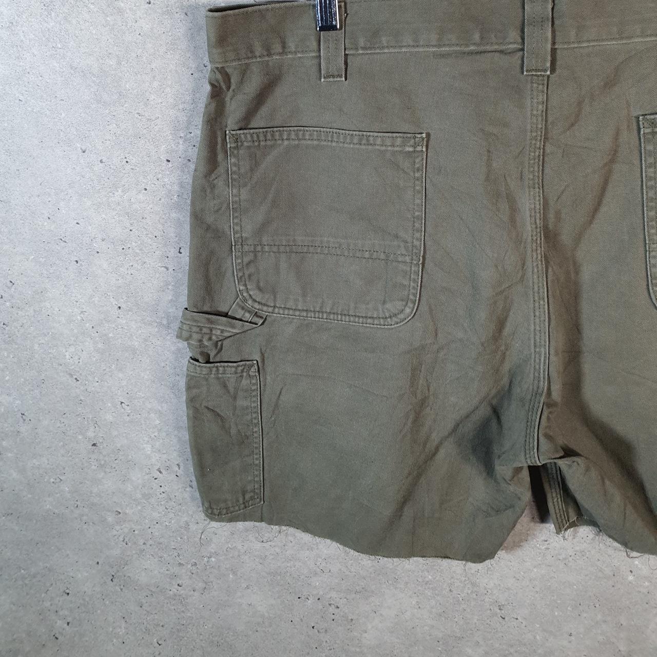 Vintage Carhartt Baggy Carpenter Shorts Jorts Cargo Men’s W40 Khaki Green Relaxed Fit Workwear Big Fish Vintage