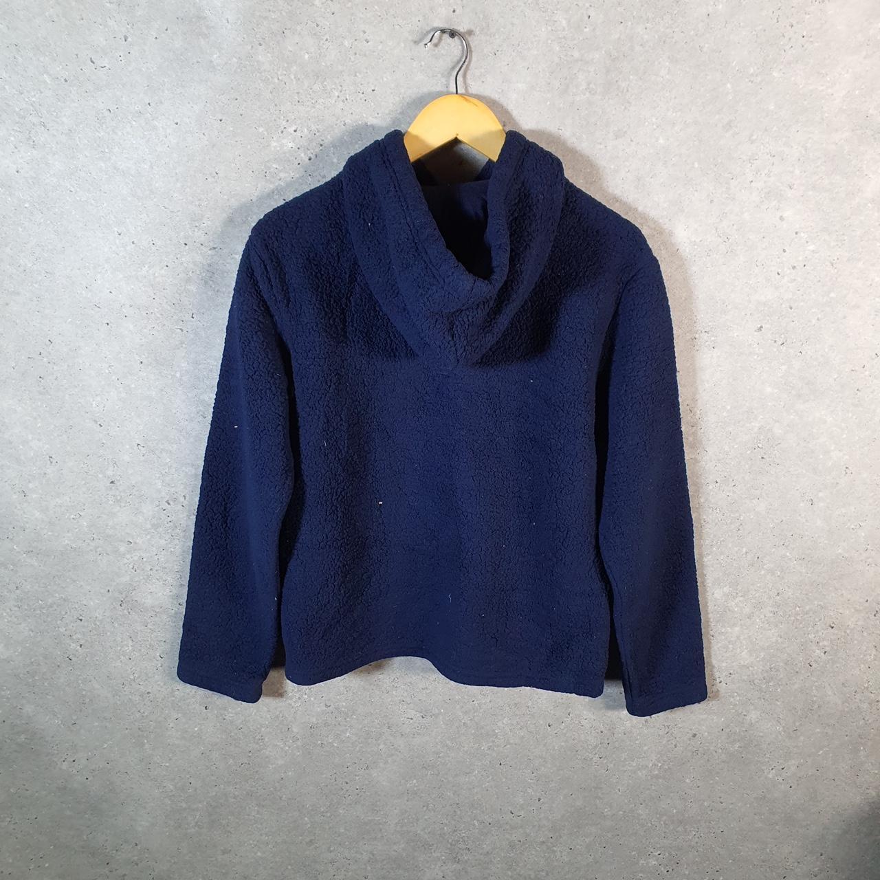 Vintage Fila Pullover Fleece Hoodie Womens Medium Navy Blue Teddy Logo