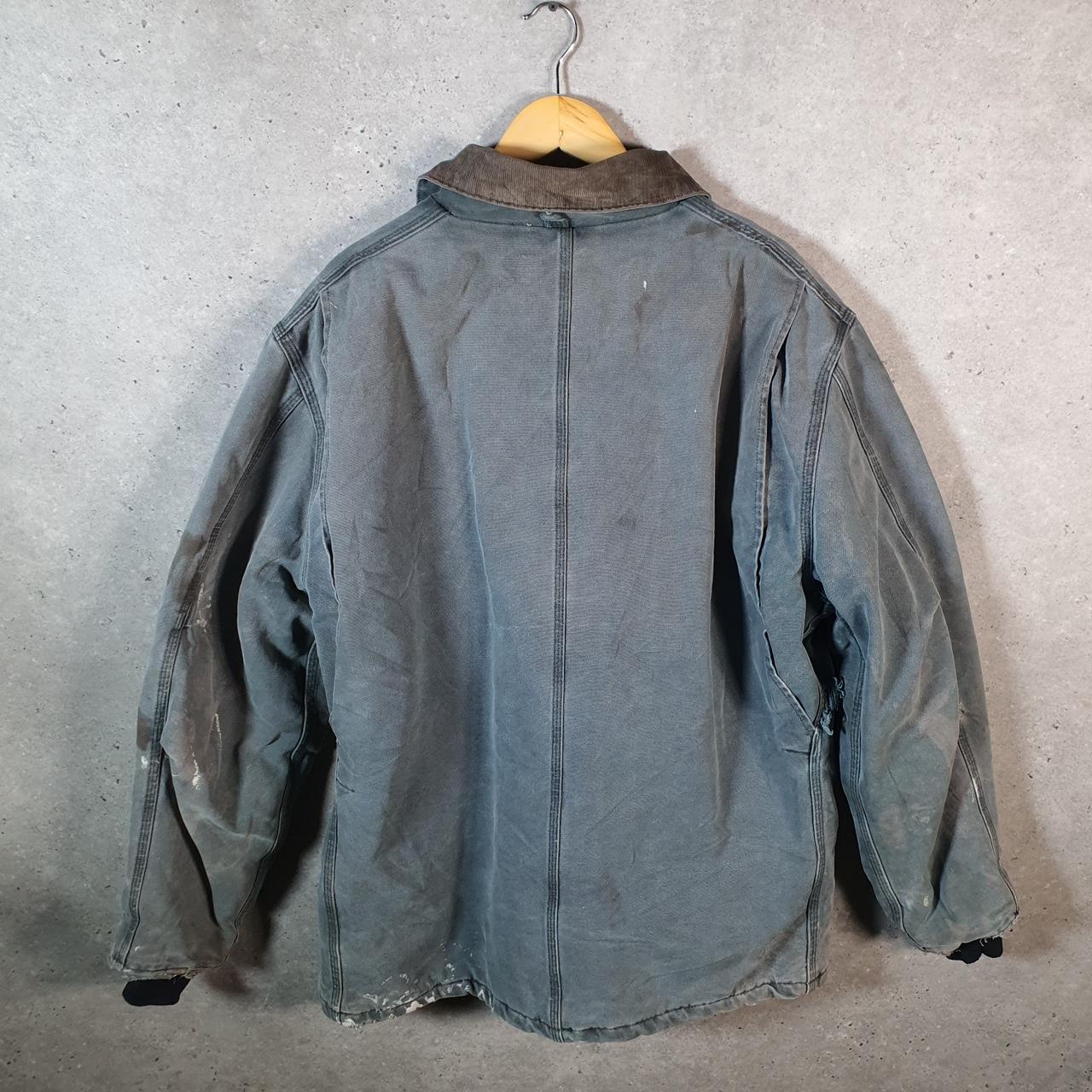 Vintage Carhartt Barn Chore Work Detroit Jacket Men’s Large Blue Workwear Canvas USA G1962