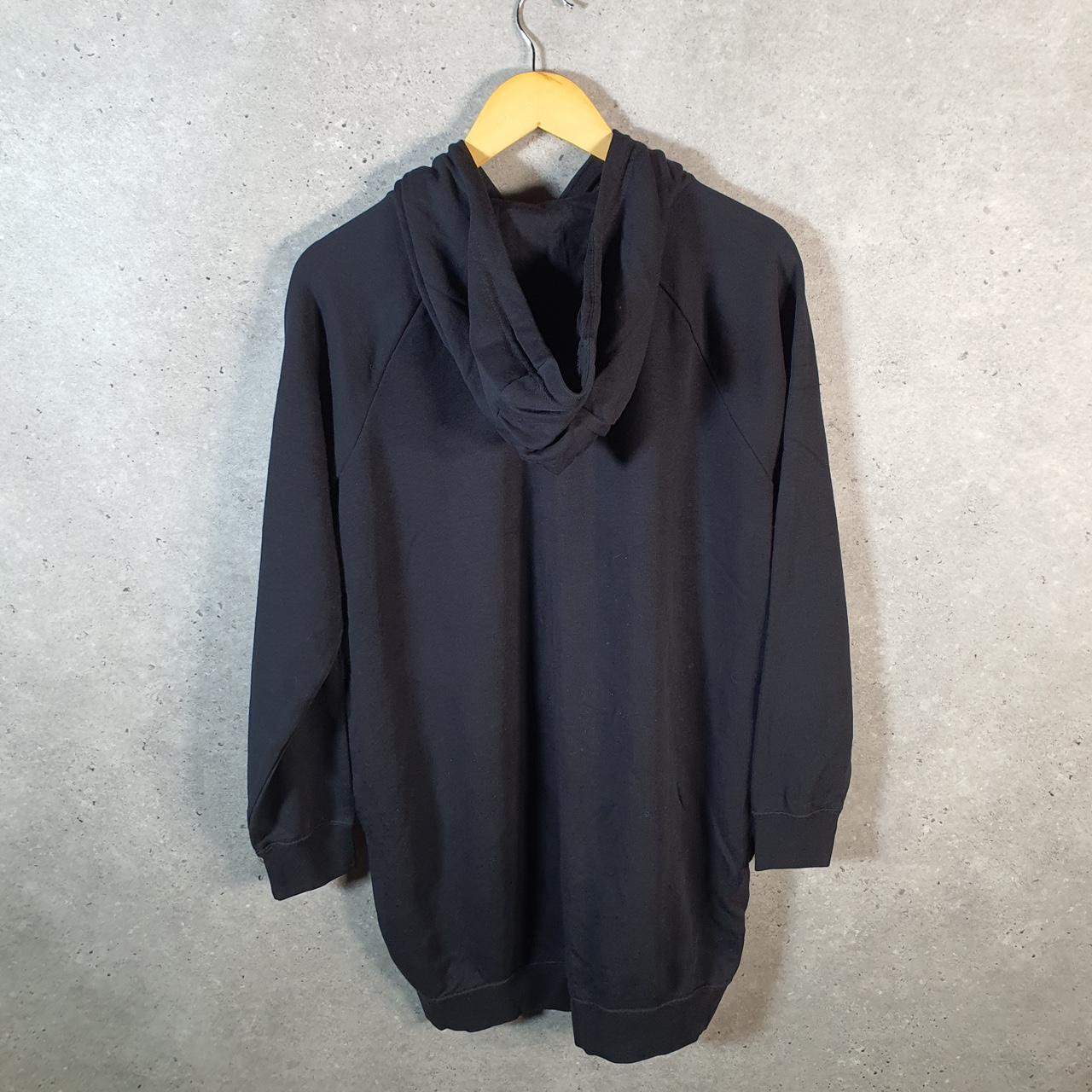 Vintage Nike Club Hoodie Womens Medium Black Long Swoosh Y2K Pullover Logo