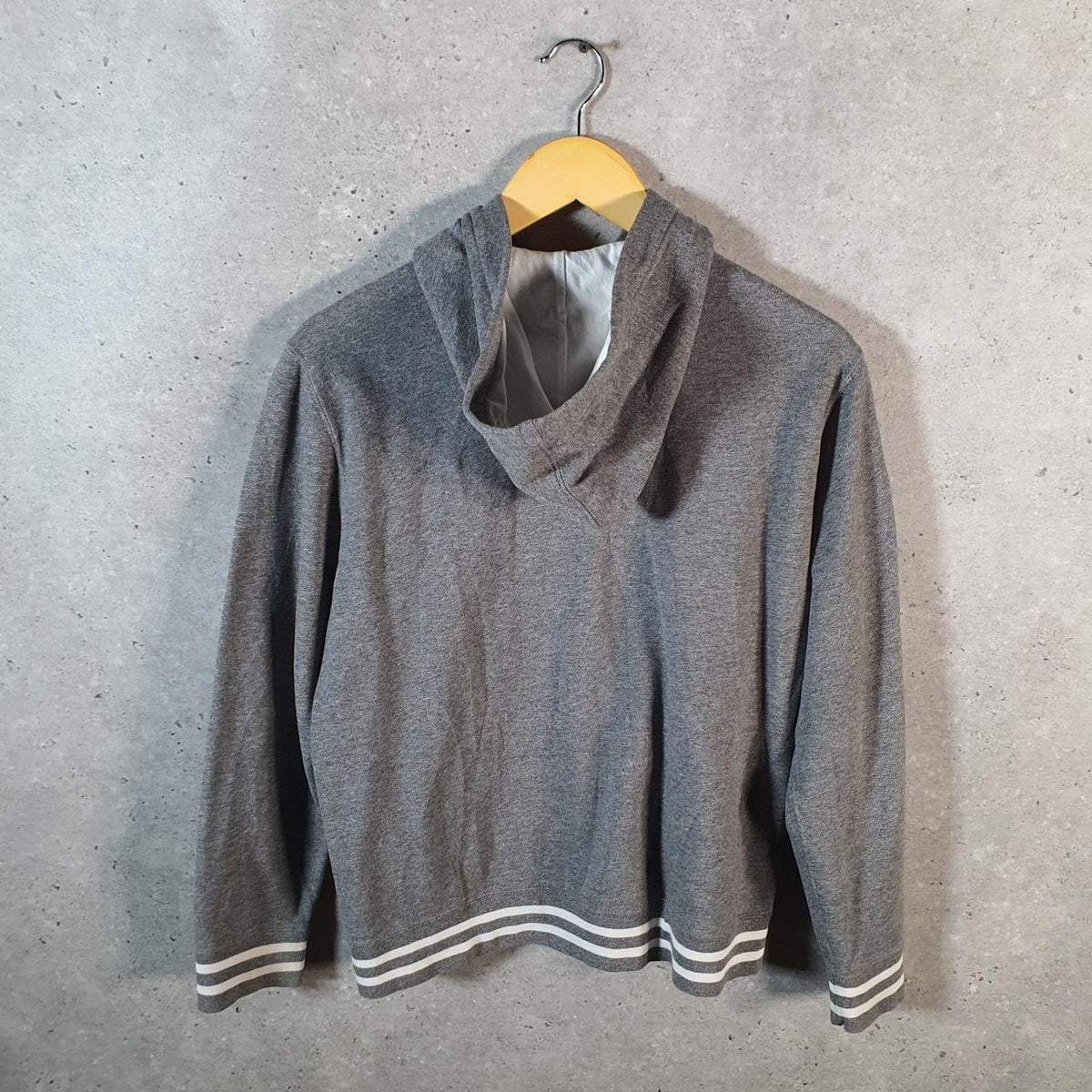 Vintage Ralph Lauren Polo Heavyweight Hoodie Womens XL Grey Cotton Pullover 1/4 Button Pony