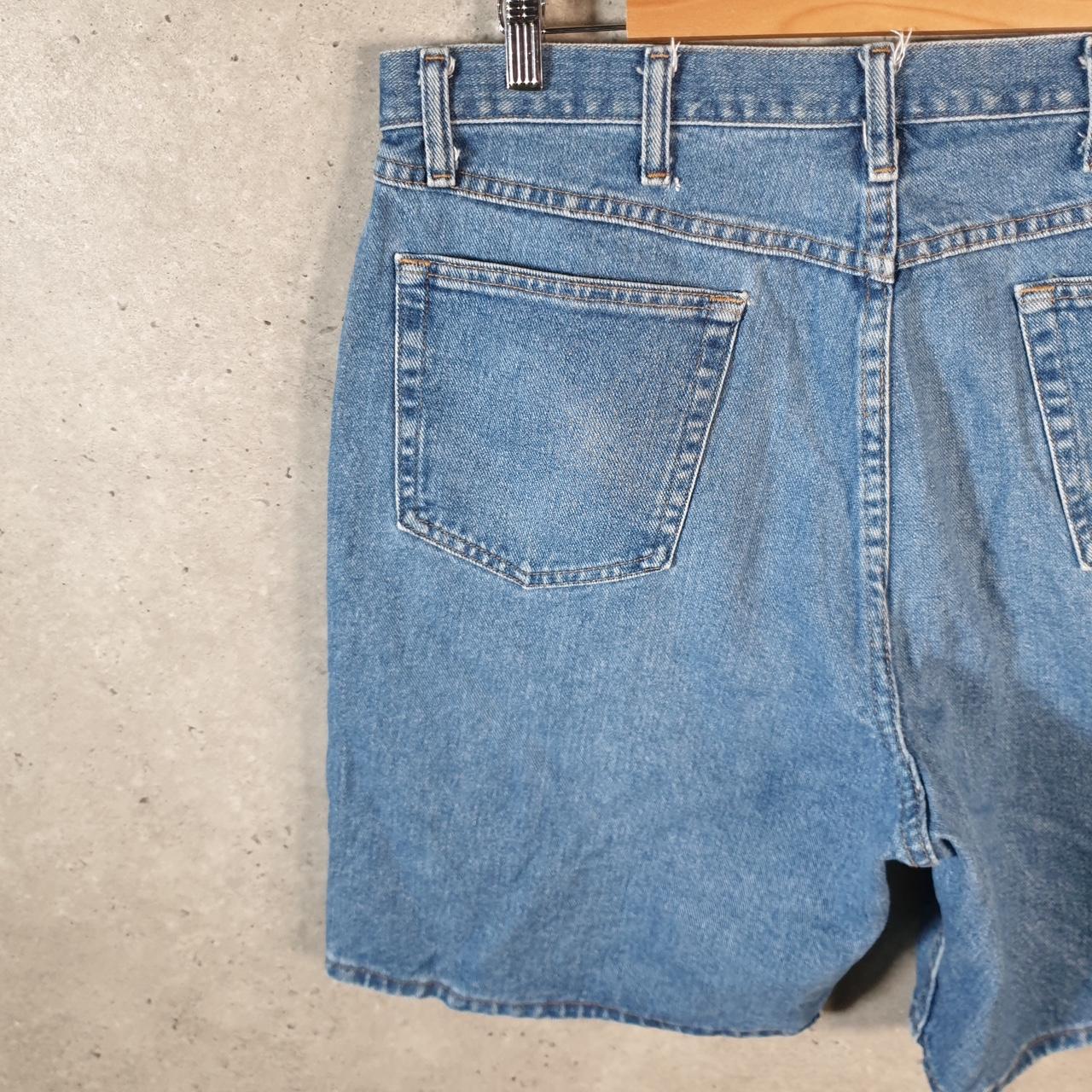 Vintage Wrangler Denim Shorts Jorts Cargo Men’s W38 Blue Baggy Cotton