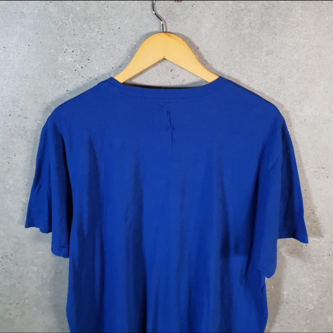 Vintage Adidas Perfomance Go Tee Spellout T Shirt Men’s XL Blue Three Stripes Logo Athletic C9815